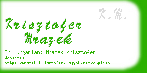 krisztofer mrazek business card